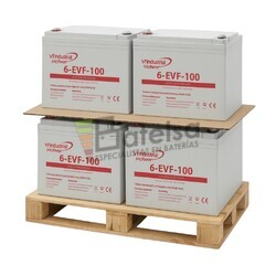 Pack 4 Bater�as VT MOTIVE 6-EVF100 | para Buggy 12 Voltios 100 Amperios